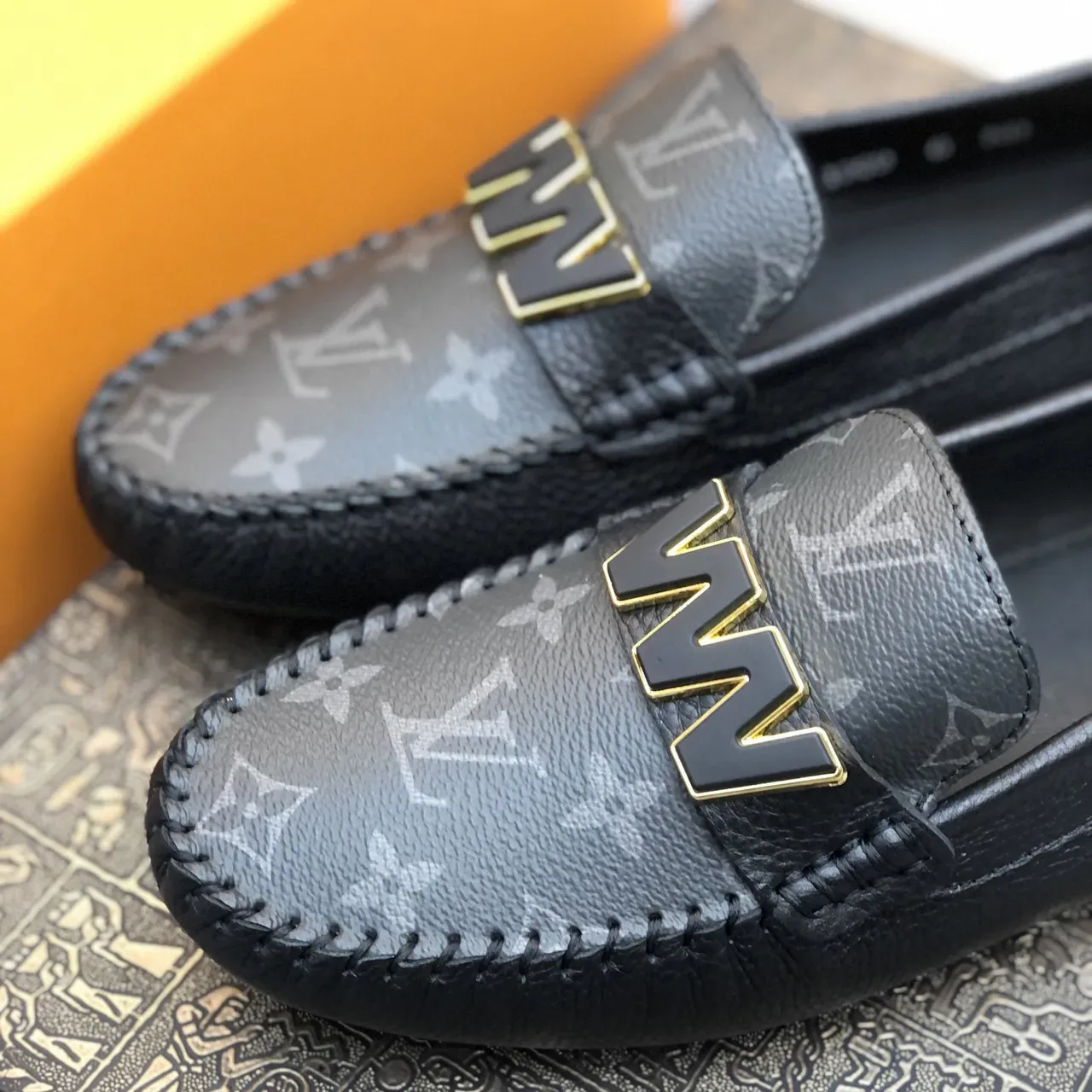 Louis Vuitton WW Loafer Black and Gray Monogram Leather Loafers 5