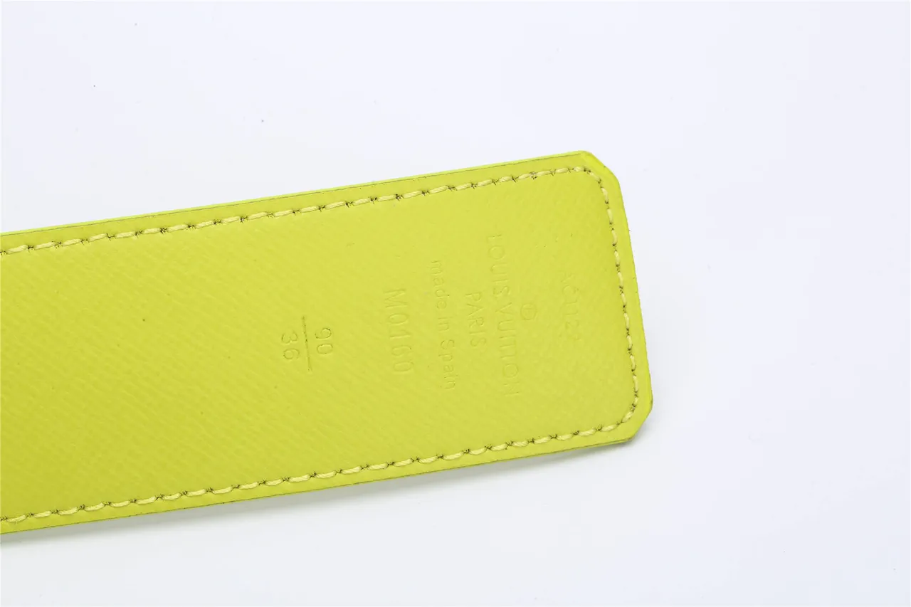 Louis Vuitton Yellow Gray Monogram-Printed Leather Belt 8