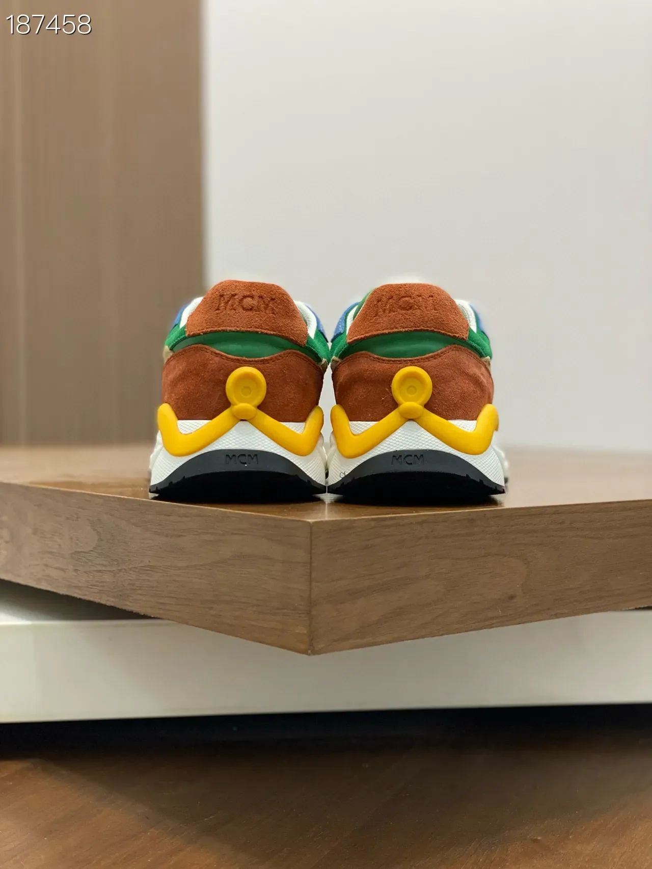 MCM Multi-Panel Color-Block Suede Sneakers 2
