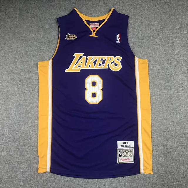 Mitchell & Ness Hardwood Classics 2000-01 Kobe Bryant Lakers Purple Gold Jersey 3