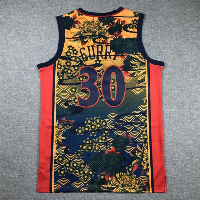 Mitchell & Ness Hardwood Classics Stephen Curry 2009-10 Multicolor Floral Jersey 3