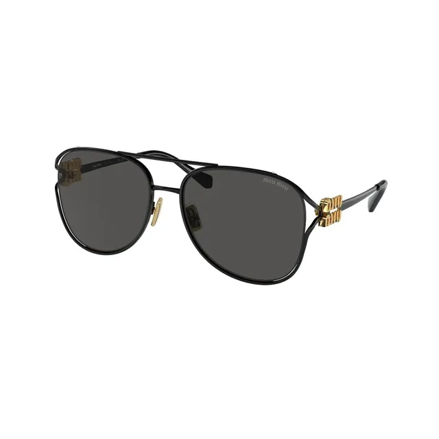 Miu Miu Aviateur Doré Beige Silhouette Monture Métal Lunettes de Soleil 2