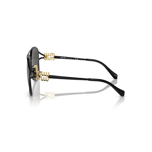 Miu Miu Aviateur Doré Beige Silhouette Monture Métal Lunettes de Soleil 4