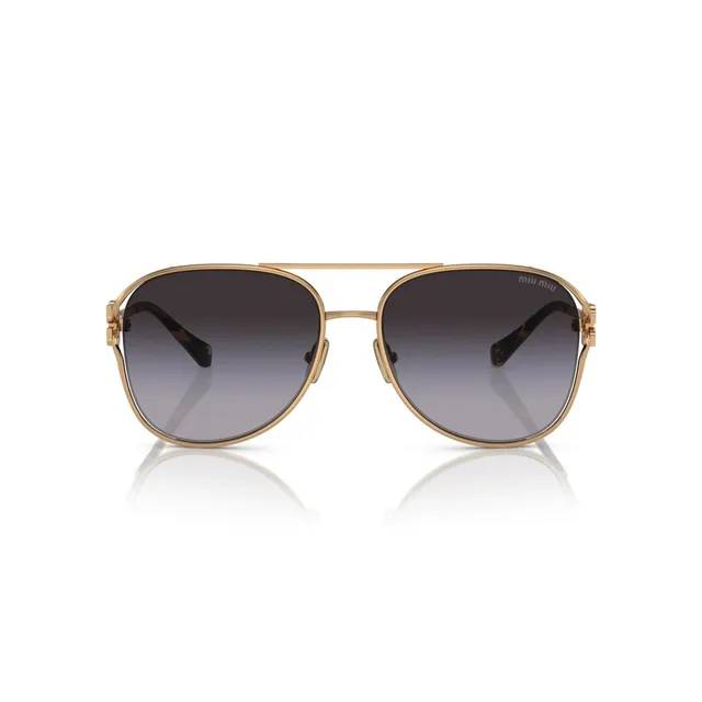 Miu Miu Aviateur Doré Beige Silhouette Monture Métal Lunettes de Soleil 6