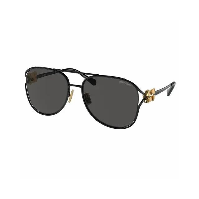Miu Miu Aviateur Doré Brun Silhouette Cadre Métal Lunettes de Soleil 2