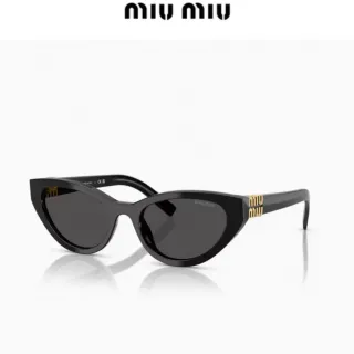 Miu Miu نظارات شمسية كات آي أسود ذهبي سيليويت إطار أسيتات