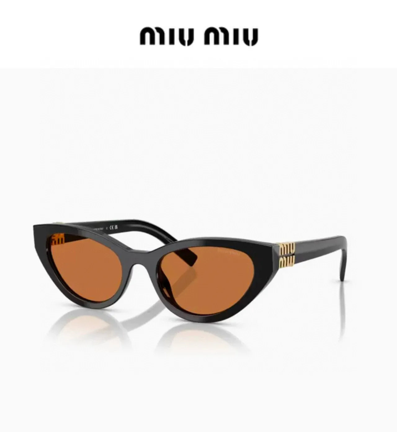 Miu Miu نظارات شمسية كات آي أسود ذهبي سيليويت إطار أسيتات 6
