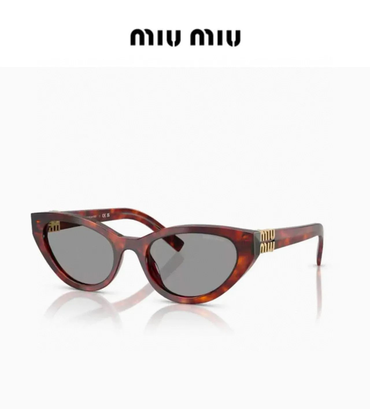 Miu Miu نظارات شمسية كات آي أسود ذهبي سيليويت إطار أسيتات 9