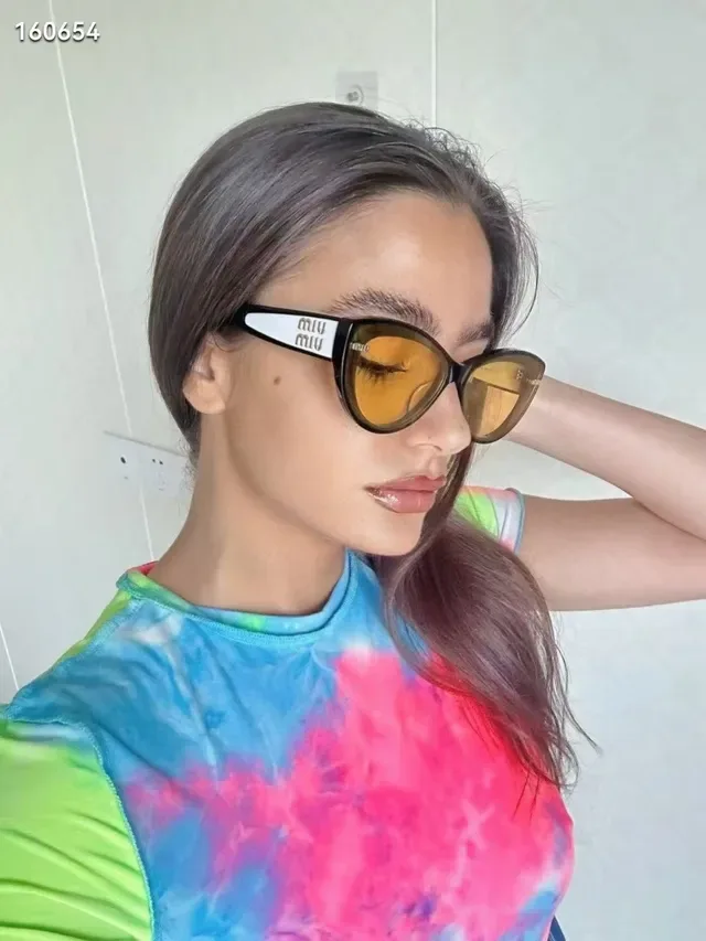 Miu Miu Cat-Eye Black Multicolor Silhouette Acetate Frame Sunglasses 6