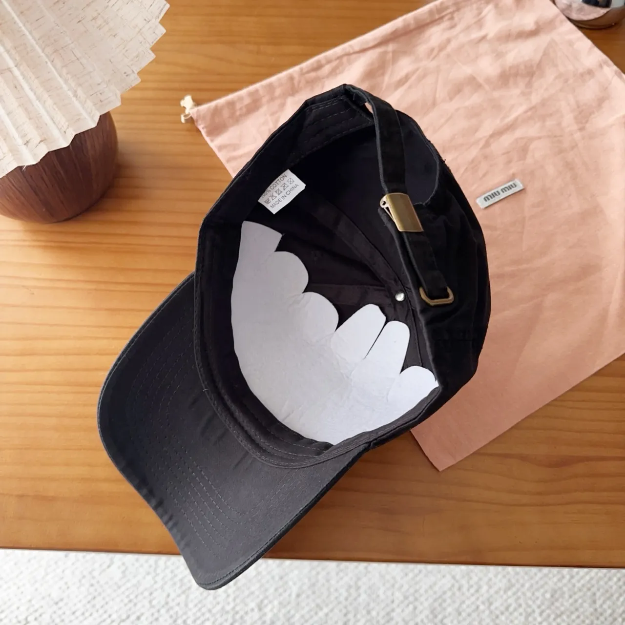Miu Miu Embroidered Logo Black Baseball Cap 4
