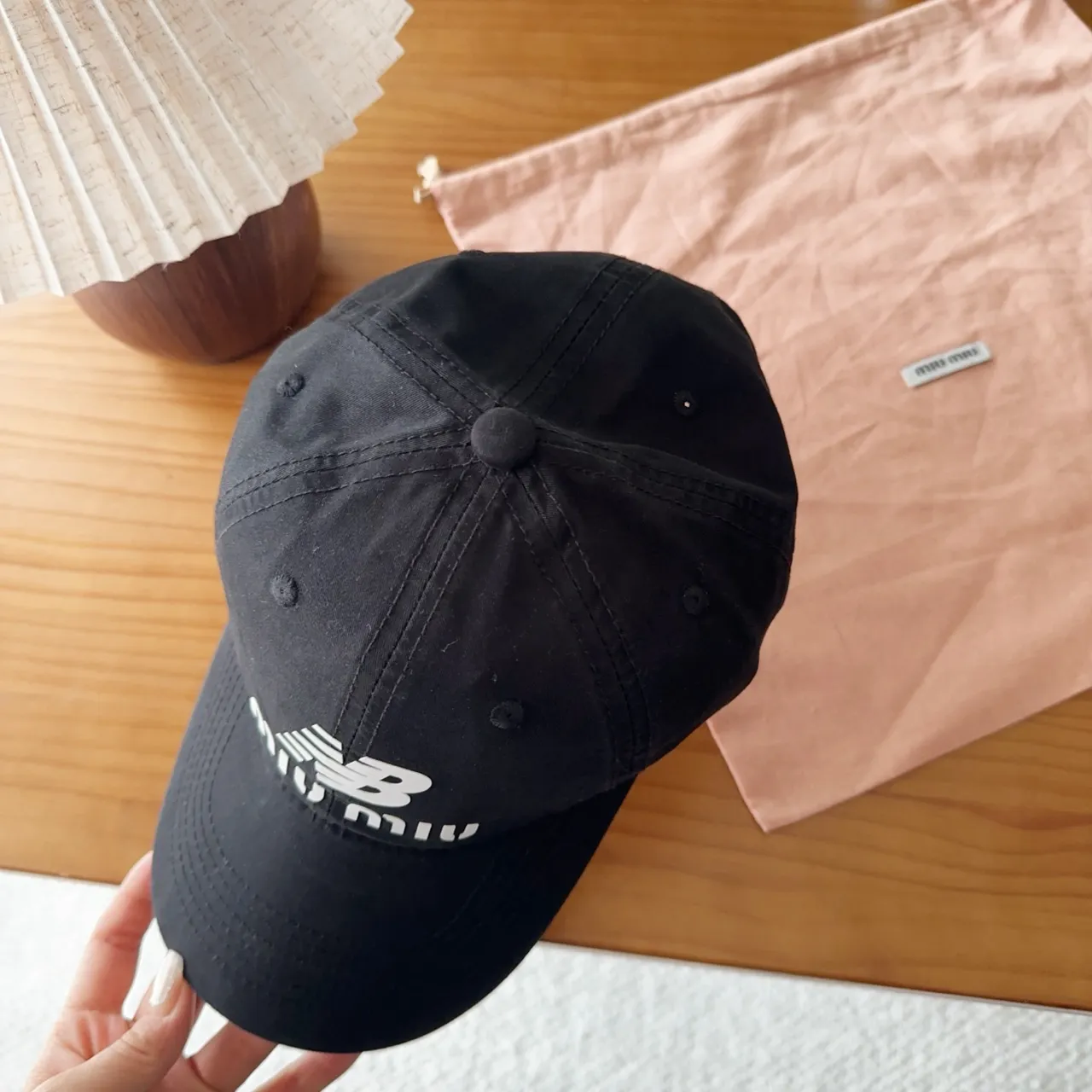 Miu Miu Embroidered Logo Black Baseball Cap 5