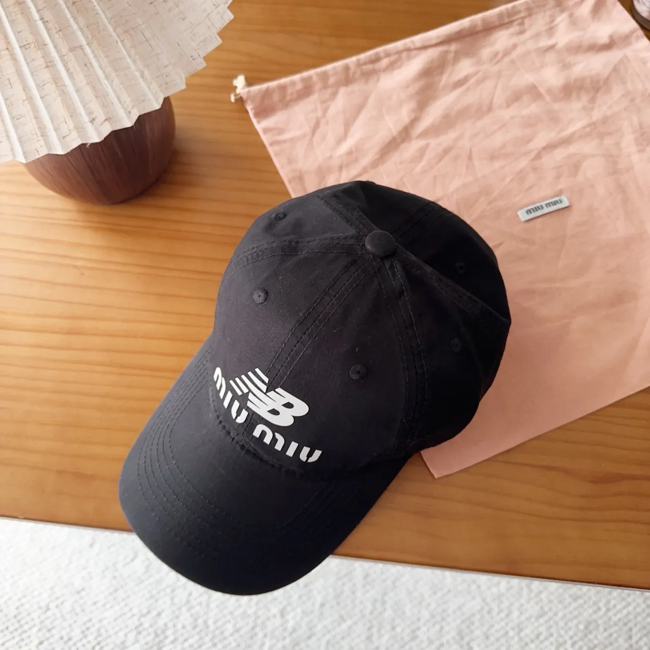 Miu Miu Embroidered Logo Black Baseball Cap 8