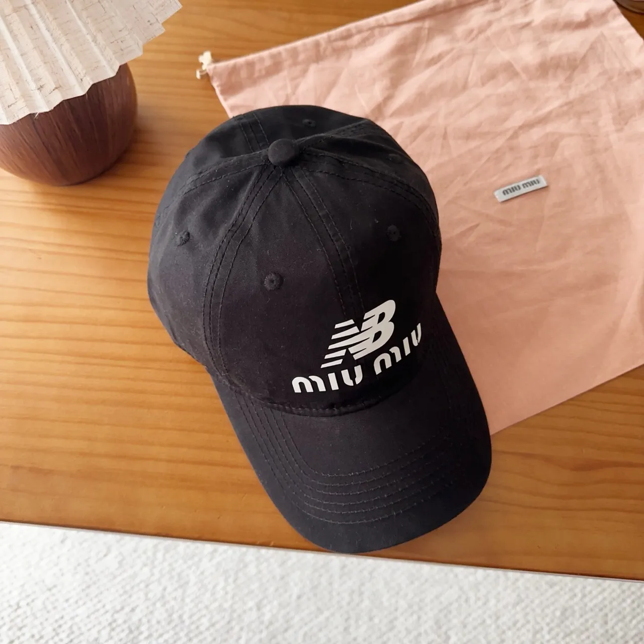 Miu Miu Embroidered Logo Black Baseball Cap 9