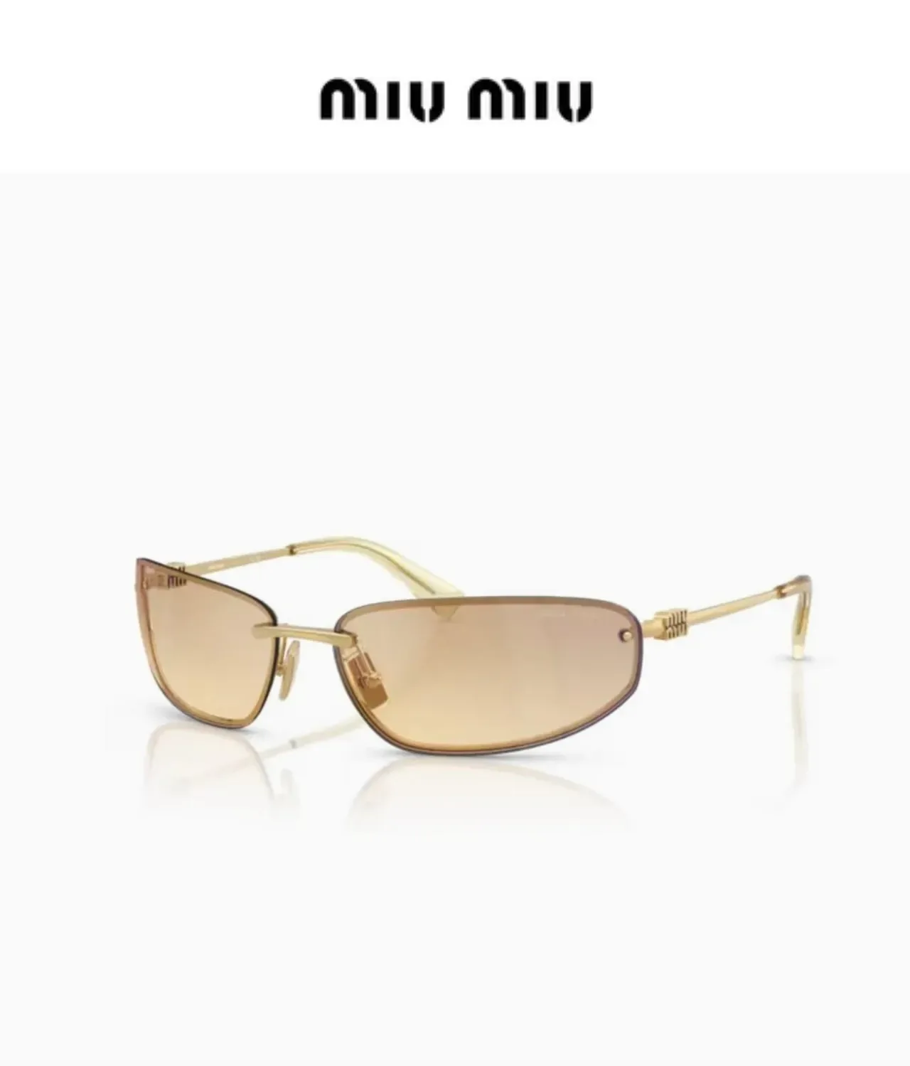 Miu Miu Rimless Shield-Style Gradient Mirror Sunglasses 9