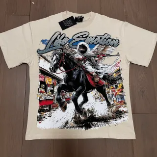 Camiseta blanco roto con estampado gráfico Mixed Emotion Life Emotion