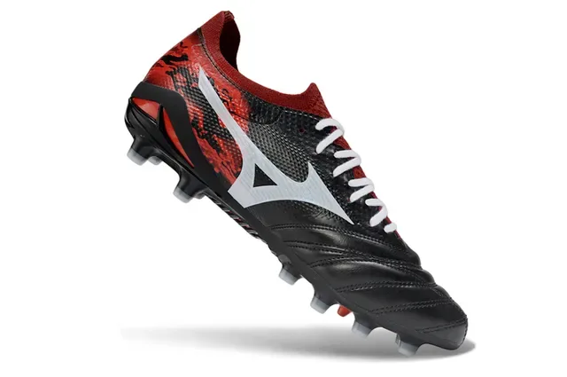 Mizuno Black Red Low-Cut Synthetic Upper Graphic Branch Pattern Firm-Ground Soccer Shoes 2