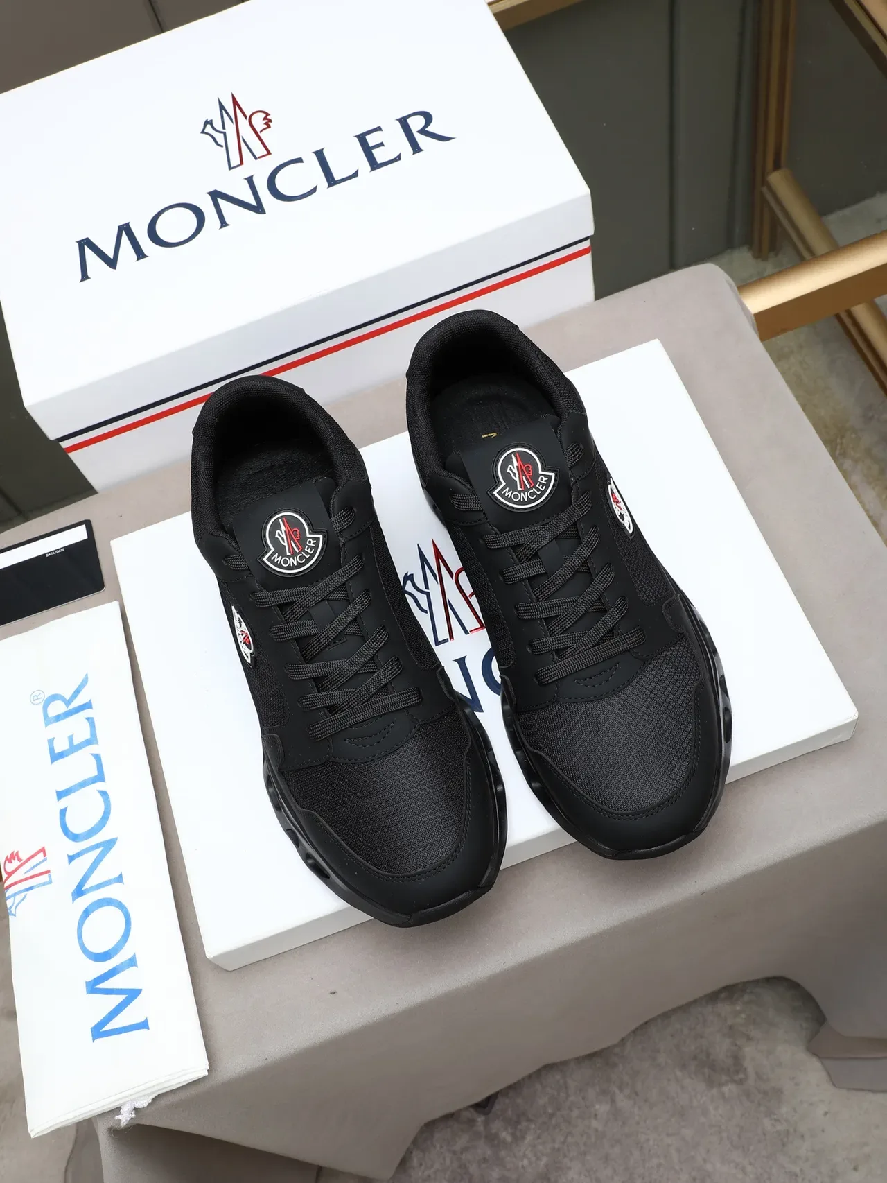 Moncler Black Mesh-and-Synthetic Upper Lifestyle Sneakers 3