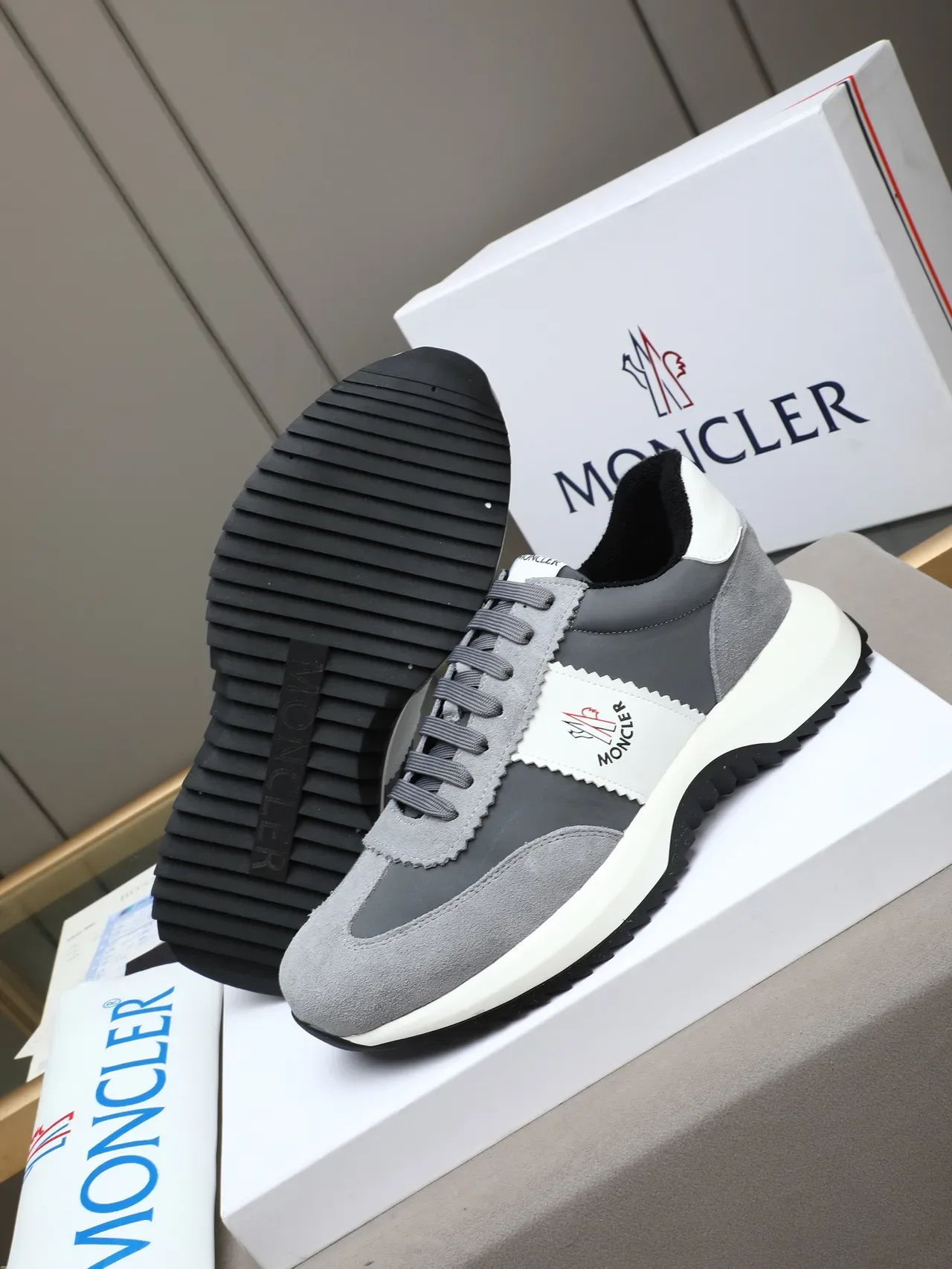 Moncler Lifestyle Sneaker Gray White Black Chunky Sneakers 4