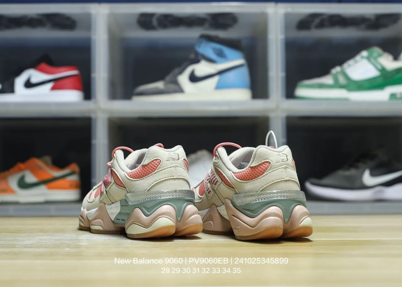 New Balance 9060 bege cinza marinho tênis chunky 18