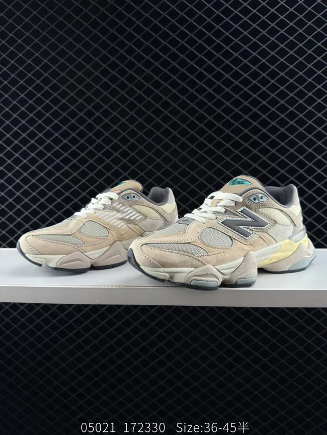 New Balance 9060 baskets à semelle épaisse beige et jaune 3