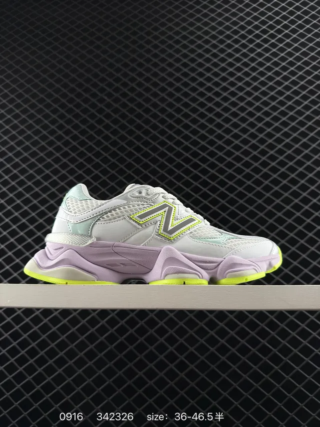 New Balance 9060 Gris Violet Accent Néon Chunky Sneakers 6