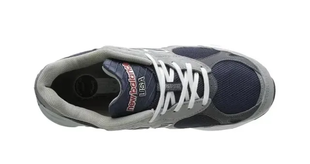 New Balance 990 Cinza Marinho Camurça E Malha Superior Sola Intermediária Espessa Multicamadas Lifestyle Sneakers 3