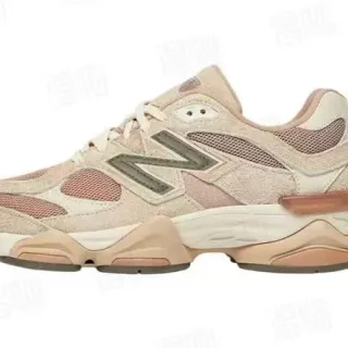 New Balance Beige Pink Midsole Mixed Suede And Mesh Upper Chunky Sneakers