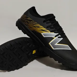 New Balance Black Gold Synthetic Upper Lightning-Stroke Graphic Turf Soccer Shoes