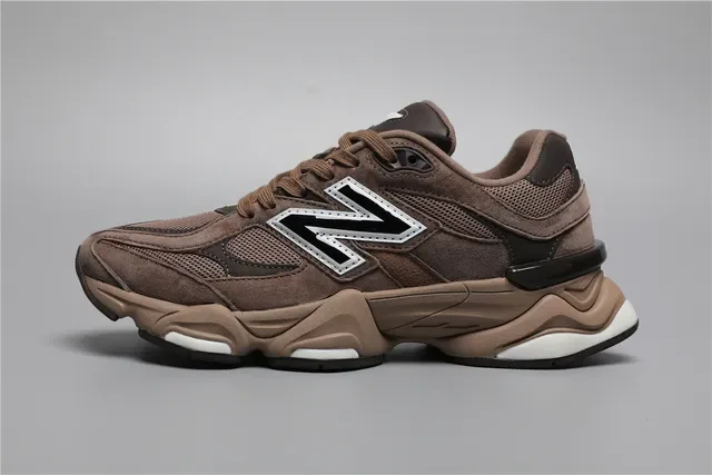 New Balance Marrom Bege Sola Grossa Camurça e Malha Superior Tênis Lifestyle 9