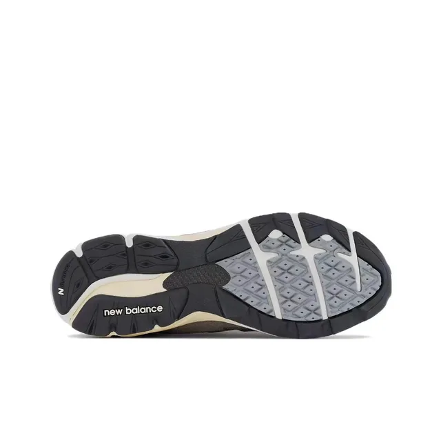 New Balance أحذية رياضية أنماط حياة رمادي بيج شبكي وأبو سمكة علوة وسطة رغوة متعددة الطبقات 4