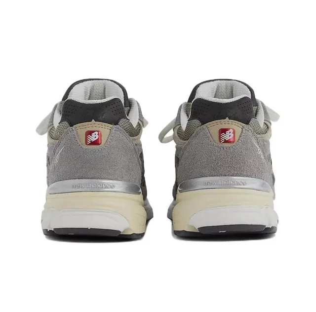 New Balance أحذية رياضية أنماط حياة رمادي بيج شبكي وأبو سمكة علوة وسطة رغوة متعددة الطبقات 5