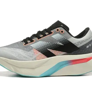 New Balance Gray Multicolor Engineered Mesh Upper Geometric Midsole Running Shoes