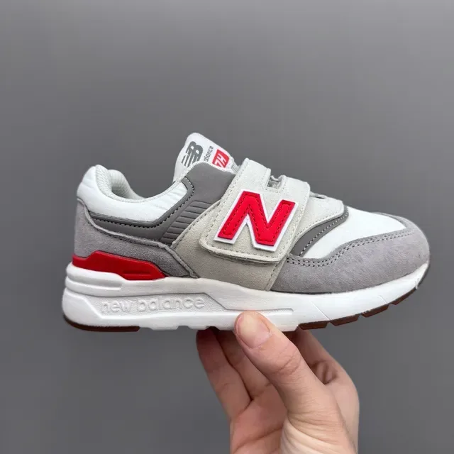 New Balance Chaussures Lifestyle Gris Blanc à Fermeture Velcro avec Sangle, Haut en Maille-Suede à Couches 17