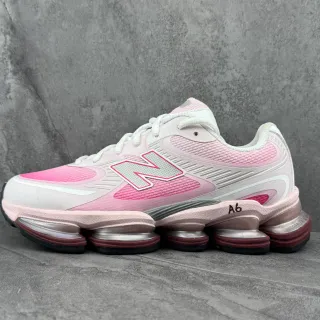 New Balance Pink White Segmented Transparent Midsole Pods Layered Mesh And Synthetic Overlays Chunky Sneakers