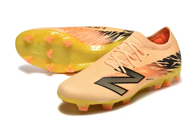 New Balance SPEED CTRL Peach Yellow Black Firm-Ground Chaussures de football 7