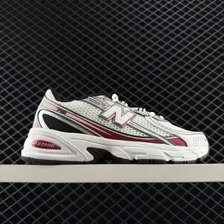New Balance 白红中底网面厚底运动鞋