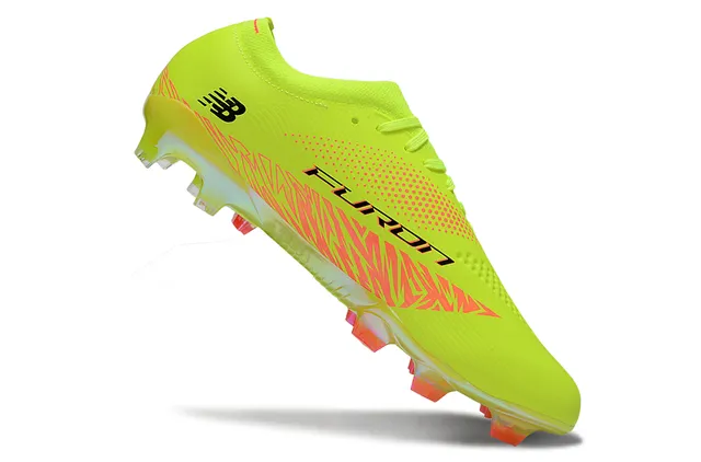 New Balance হলুদ গোলাপি নিউন লাইম ফুটবল জুতা Synthetic Upper Lightning Graphic Firm-Ground 2
