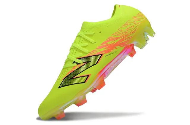 New Balance হলুদ গোলাপি নিউন লাইম ফুটবল জুতা Synthetic Upper Lightning Graphic Firm-Ground 3