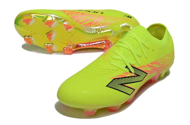 New Balance হলুদ গোলাপি নিউন লাইম ফুটবল জুতা Synthetic Upper Lightning Graphic Firm-Ground 4