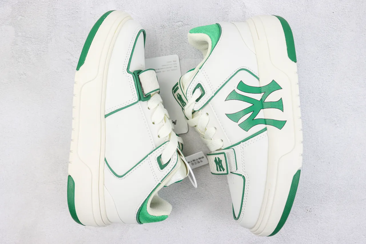New Era White Green Platform Sole Bold Side Logo Lifestyle Sneakers 2