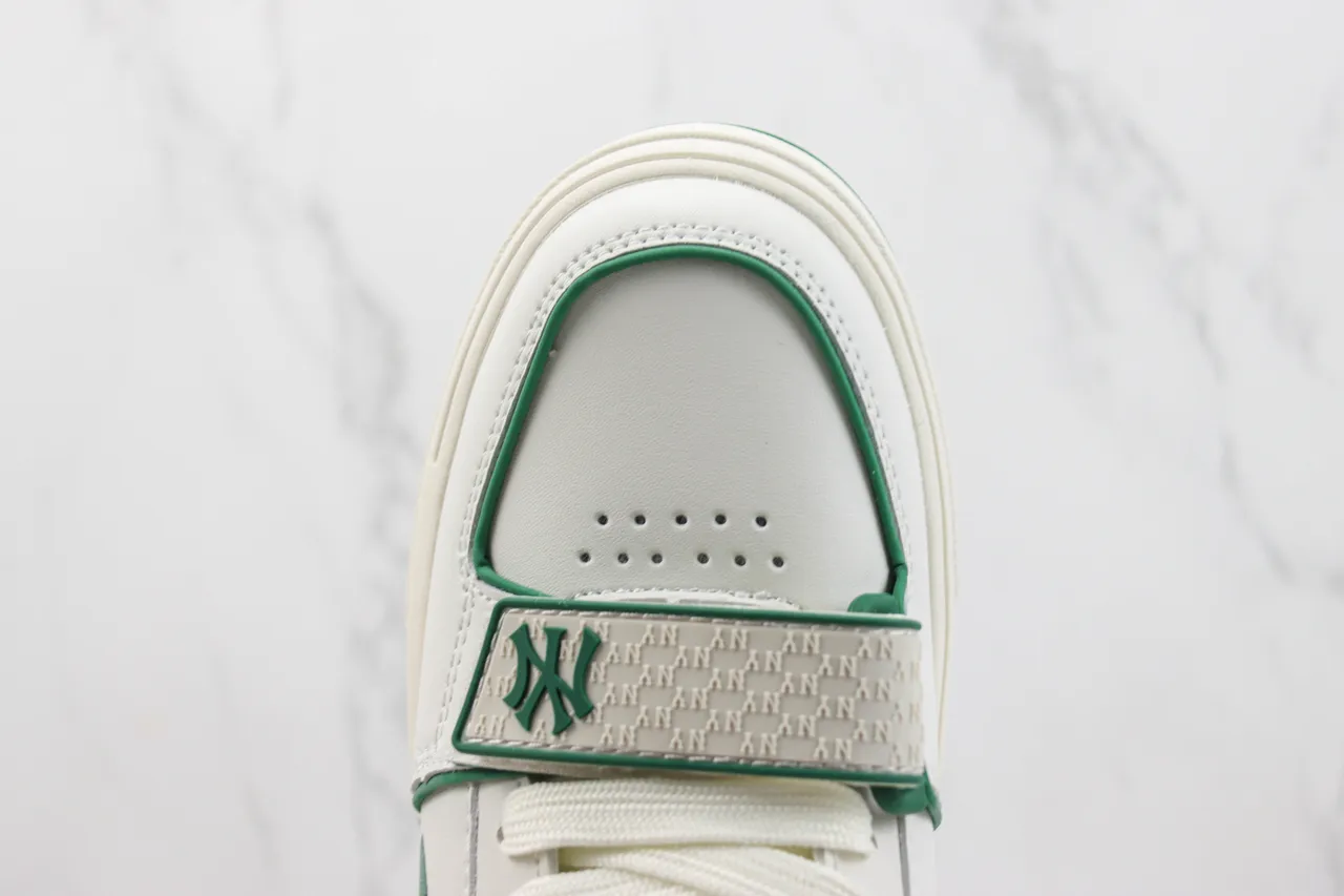 New Era White Green Platform Sole Bold Side Logo Lifestyle Sneakers 6