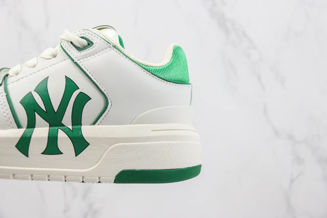 New Era White Green Platform Sole Bold Side Logo Lifestyle Sneakers 7