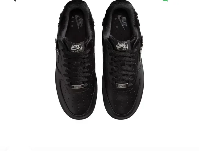 Nike Air Force 1 All-Black Floral Appliqué Lifestyle Sneakers 4