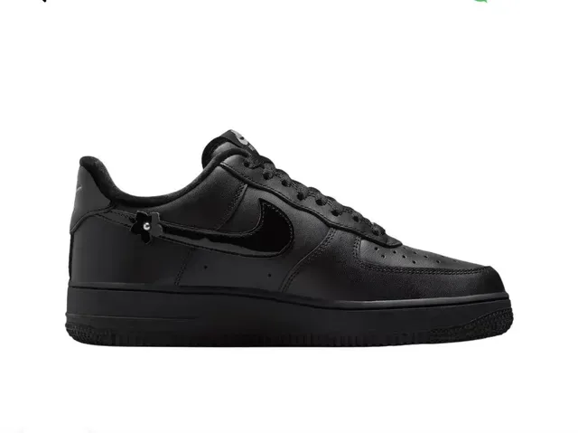 Nike Air Force 1 All-Black Floral Appliqué Lifestyle Sneakers 6