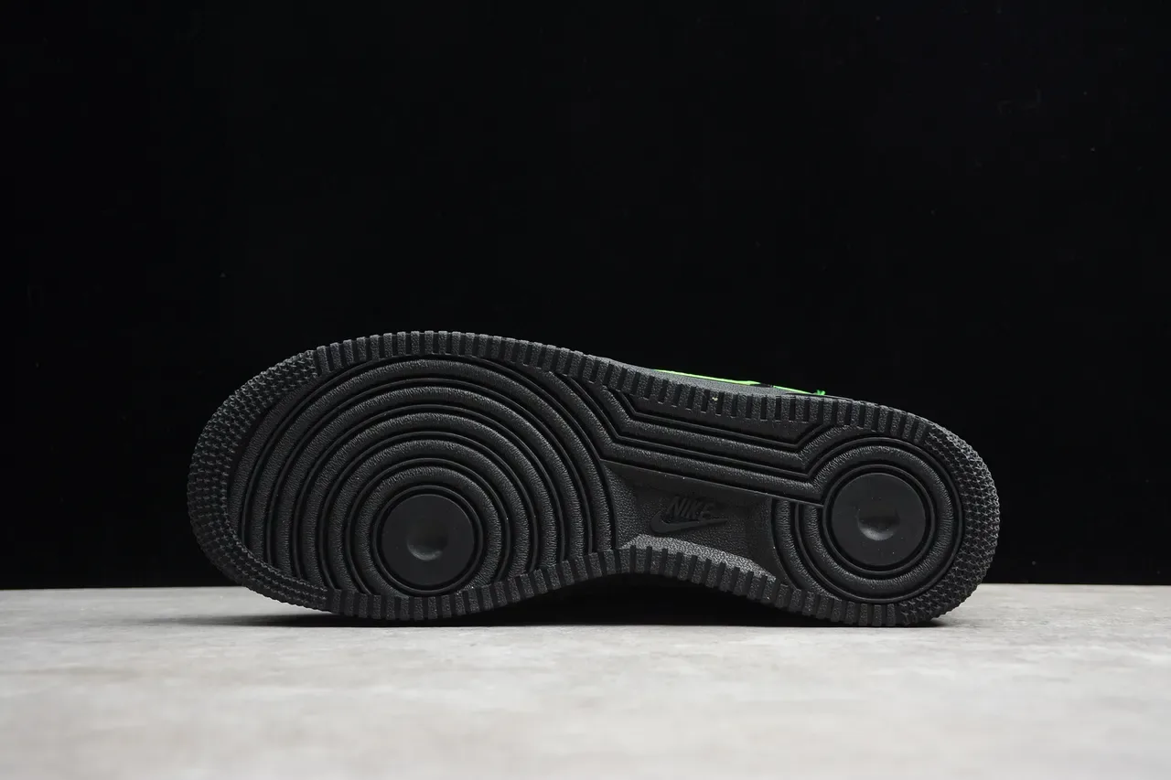 Nike Air Force 1 Black and Neon Green Lifestyle Sneakers 3