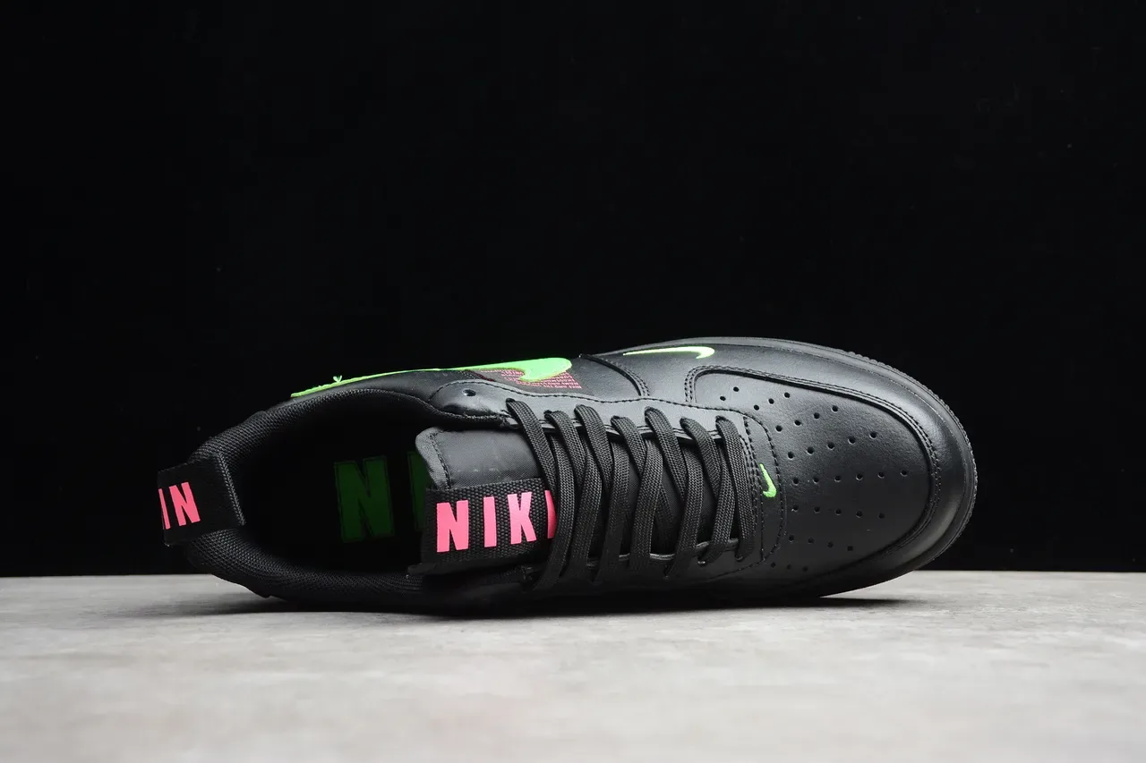 Nike Air Force 1 Black and Neon Green Lifestyle Sneakers 4