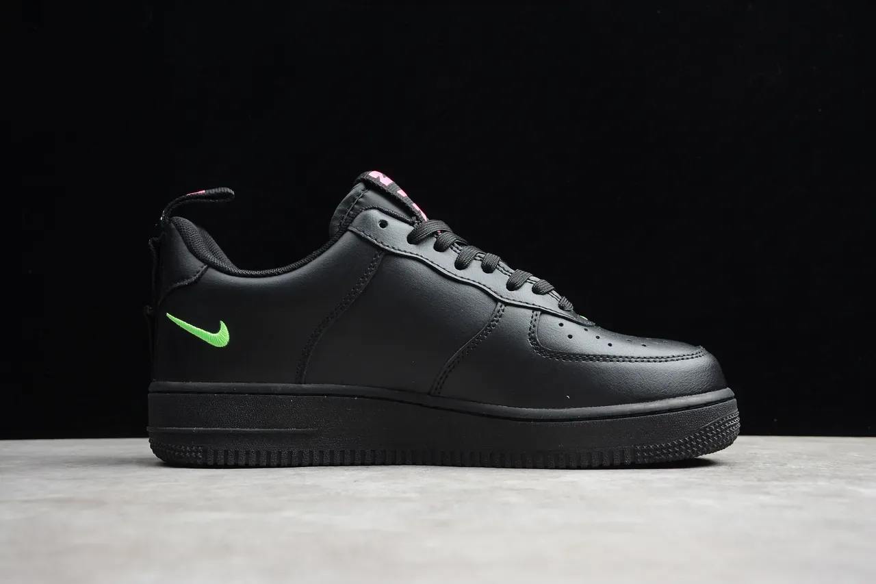 Nike Air Force 1 Black and Neon Green Lifestyle Sneakers 5