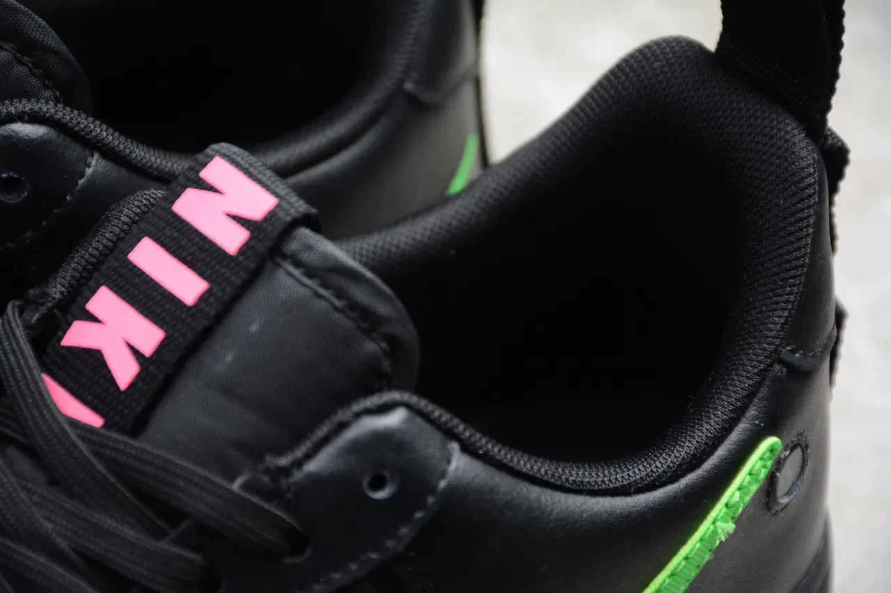 Nike Air Force 1 Black and Neon Green Lifestyle Sneakers 13