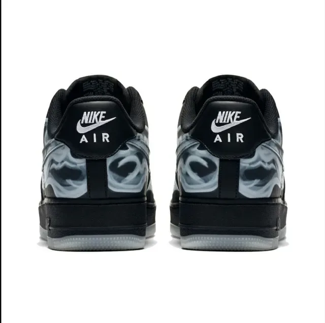 Nike Air Force 1 Black Skeletal Graphic Lifestyle Sneakers 2