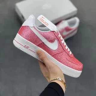 Nike Air Force 1 Glitter Pink Lifestyle Sneakers